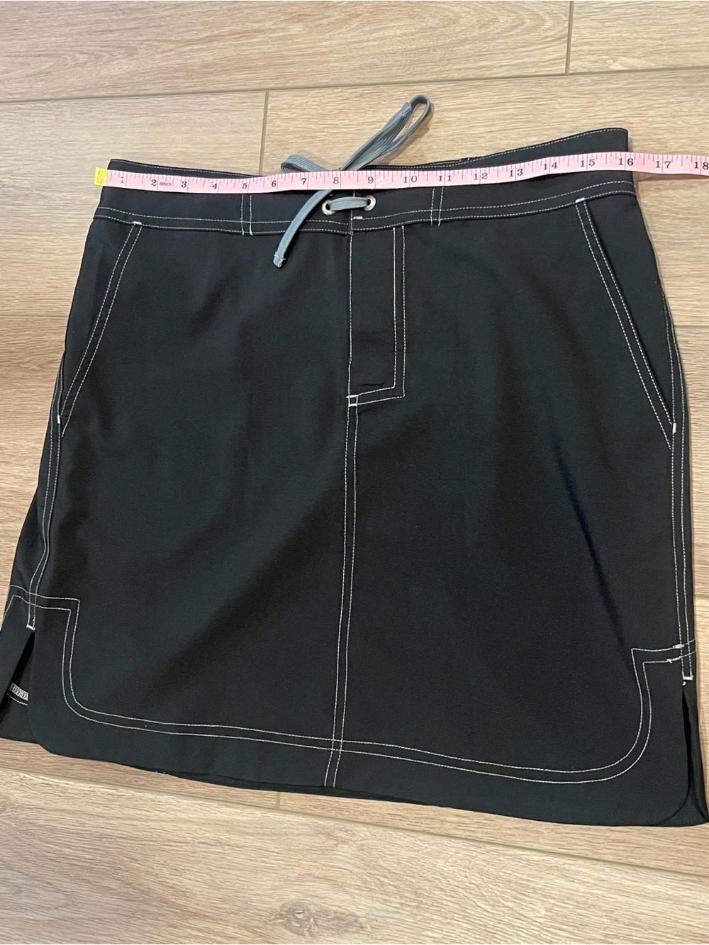 RipSkirt Hawaii Black Pull-on Skirt (non-wrap) Drawstrings, Pockets, Beach - Picture 4 of 11